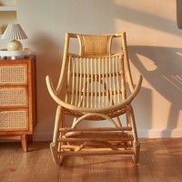 Meilleur prix pour des fauteuils à bascule en rotin naturel pour le salon, chaise inclinable de loisirs moderne de haute qualité