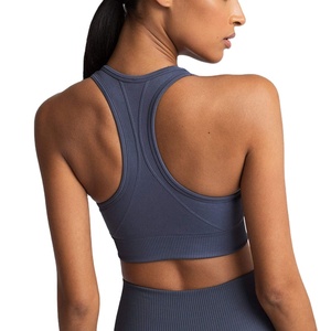 Color sólido Mujeres Un hombro Ejercicio Yoga Ropa interior Correa gruesa Sujetador de entrenamiento deportivo Tarifa al por mayor para damas - Product Image 6