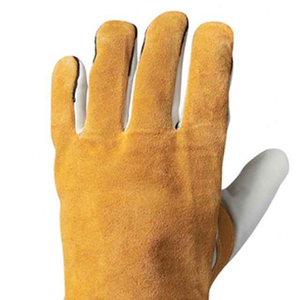 Gants de soudage de travail longs en cuir de vache fendu résistant à la chaleur pour soudeur - Product Image 3
