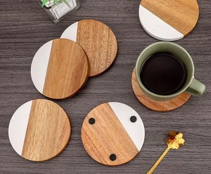 ที่รองแก้วไม้ทรงกลมฟรีสำหรับสำนักงานร้านอาหารโรงแรมบ้าน - Product Image 2