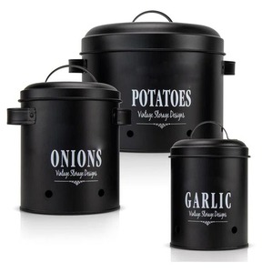 Design moderne Boîte de rangement en métal pour le sucre, le thé et les épices Ensemble de bocaux Ustensiles de cuisine populaires pour la maison - Product Image 1