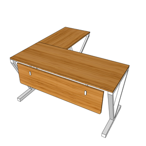 VBamboo Simple & <b>Foldable</b> L-shaped Gaming <b>Desk</b> with Storage Drawer 140x140cm Portable & Assembled Iron Legs - Product Image 6