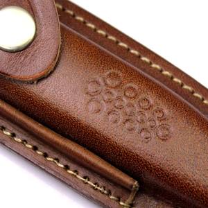 Fourniture directe d'usine pas cher prix couteaux pliants gaine en cuir bonne qualité Logo personnalisé gaine en cuir - Product Image 3