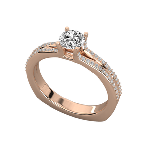 Bague solitaire en or 9 carats avec diamant brillant - Product Image 5