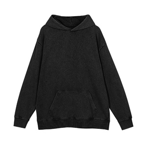 Pull à capuche surdimensionné lourd vintage pour homme, vêtement streetwear à carreaux personnalisable pour l'hiver - Product Image 5