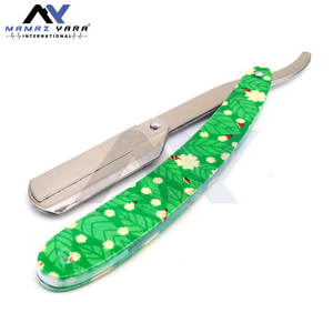 Navajas de barbero recubiertas de papel, de acero inoxidable, rectas, con bloqueo giratorio, OEM, para afeitar, de una sola hoja, para dar forma a la barba con suavidad - Product Image 2