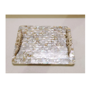 Rectangular Mother Of Pearl Serving Tray Top Price Handicrafts <b>Decoration</b> Kitchen Home MOP Tray - Product Image 2