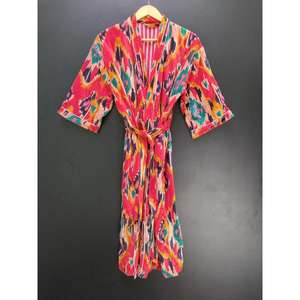 Proveedor indio, batas de baño de lujo de terciopelo suave Superior, logotipo frontal, diseño de cinturón elegante hasta la rodilla para uso diario con fines de regalo - Product Image 5