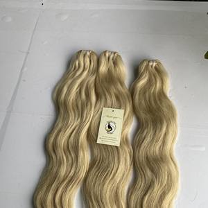 Extensión de cabello humano de trama Natural, Cabello 100% humano de alta calidad, sin procesar, color rubio y ruso, muestra gratis - Product Image 2