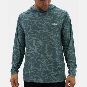 UPF50 + résistant aux UV hommes à manches longues Spandex Polyester pêche à capuche séchage rapide doux Performance équipement de sport chasse capuche - Product Image 1