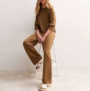 Conjunto Deportivo de Felpa Suave con Estampado Lavado Ácido para Mujer, Transpirable, de Secado Rápido, Ropa de Estar para Invierno con Mangas Largas - Product Image 6