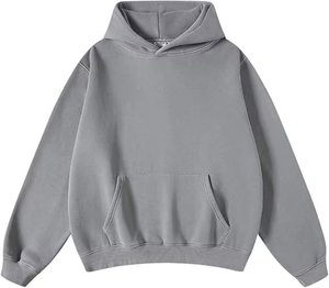 Sudadera con capucha con cremallera y lavado ácido de peso pesado para hombre, sudadera Unisex informal esencial personalizada de alta calidad para invierno, bordado ODM - Product Image 1