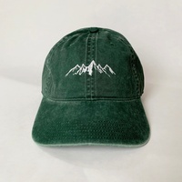 100% Cotton Mountains Casquette de baseball brodée Logo personnalisé Style ajusté avec fermeture à boucle réglable Taille unique