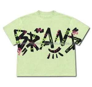 OEM venta al por mayor Unisex Boxy Fit camiseta personalizada impresa bordada 100% algodón luz característica cuello redondo ajustado para hombres patrón sólido - Product Image 1