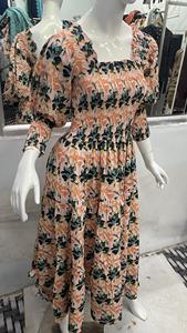 Vintage Midi vestido 100% algodón Wisteria Digital impreso sin mangas bata Mujer cintura Natural Casual lavable Maxi longitud - Product Image 2