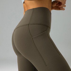 Luxe nouveau Polyester Spandex solide respirant élégant confortable tenue décontracté facile d'entretien femmes Fitness taille haute Durable - Product Image 3