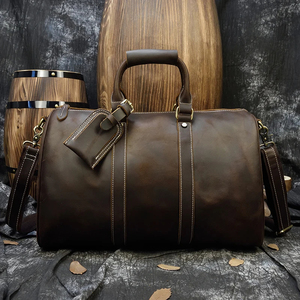 Genuine Leather Weekender Duffel Bag with Zipper Closure for Travel and Everyday Use - Product Image 1