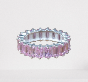 แหวนพลอย925ควอตซ์สีชมพูสำหรับงานแต่งงานแหวนพลอยพลอยสีชมพูสเตอริ่งพลอยแฮนด์เมดของขวัญสำหรับคริสต์มาส - Product Image 1