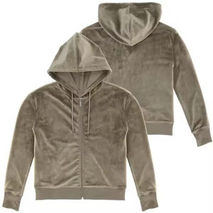 Personalizable suave y cálido de terciopelo con capucha cuello sudadera chaqueta con multicolor logotipo personalizado Casual y ropa deportiva - Product Image 5