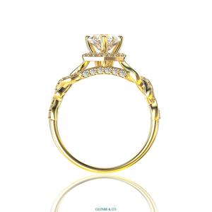 Anillo de Diamante Moissanita Redondo Sintético (cultivado en laboratorio) para Mujer, Uso Diario, Corazón 6x6 mm - Product Image 3