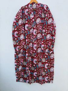 ชุดราตรีพิมพ์ลายบ้านสีชมพูชุดผ้าฝ้ายอินเดียทำมือชุดเดรสยาวคอลลาจสำหรับผู้หญิงเสื้อผ้าฤดูร้อนชายหาดน้ำหนักเบา - Product Image 3