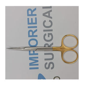 Tijeras Iris de acero inoxidable rectas y curvas | Instrumentos dentales quirúrgicos de punta fina afilada | Tijera Iris multicolor de 4,5 pulgadas - Product Image 1