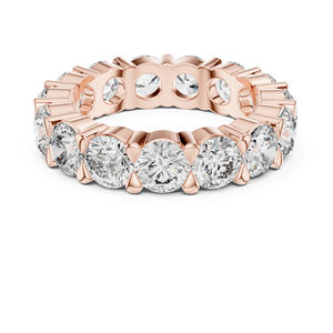 แหวนทองคำโรสโกลด์ 14K ประดับเพชรทรงกลม 5.25 กะรัต ผลิตในห้องปฏิบัติการ สไตล์วินเทจสำหรับผู้หญิง |   แหวนสำหรับใส่ทำงานที่ได้รับการรับรองจาก IGI |   เพชรที่เพิ่งเพาะเลี้ยง - Product Image 1