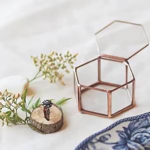 กล่องใส่เครื่องประดับกล่องใส่พิมพ์ภาพกล่องสี่เหลี่ยมชุบทอง - Product Image 5