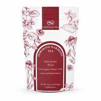 Sachet d'emballage de thé imprimé sur mesure, qualité alimentaire, sachet de thé aux herbes mat, sachet de thé bien-être pour l'équilibre hormonal arabe 60g