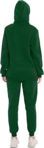 Ensemble de survêtement à capuche vert foncé pour homme, couleur unie, en coton, décontracté, sweat-shirt et pantalon à manches longues avec cordon de serrage, pour l'automne - Product Image 3