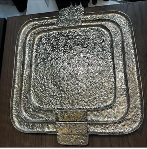 <b>Beautiful</b> Metal Casted Golden & Enamel Coated Metal Tray in Rectangular Shape for Serving Use - Product Image 6