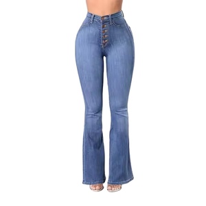 2025 Cao Eo Jeans Cộng Với Kích Thước Của Phụ Nữ Quần & Quần Phụ Nữ Quần loe Quần Denim Kéo Dài Tùy Chỉnh Chất Lượng Mùa Xuân Quần Baggy - Product Image 6