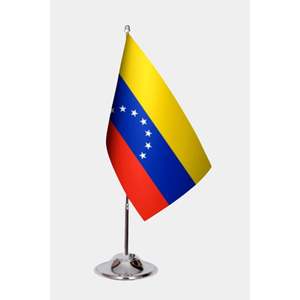Drapeaux de bureau du Venezuela imprimés numériquement en satin, fanions 3x5 pieds, drapeaux de voiture et de main avec mât en aluminium - Product Image 1