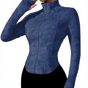 Women's Custom Slim Zip-Up <b>Yoga</b> <b>Jacket</b> High Waist Quick Dry Solid Comfortable Spandex/Polyester Fitness Full Sleeve - Product Image 1