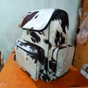 Paquete de bolso hecho a medida, pelo de piel de vaca Natural en cuero de piel, bolso de viaje para mujer, paquete de gran capacidad, mochila de piel de vaca - Product Image 3