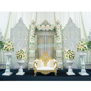 Luxury Weddings Ancient Theme Fiber <b>Stage</b> Big Fat South Asian Wedding <b>Stage</b> Decorations Grand Indian Wedding Decor Fiber <b>Stage</b> - Product Image 1