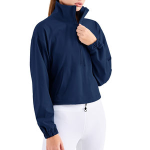 Custom <b>Women's</b> Active Workout Gym <b>Top</b> Quick Dry <b>Long</b> <b>Sleeve</b> Fitness Jacket Zipper Breathable Yoga <b>Sport</b> Activewear Quality Front - Product Image 4