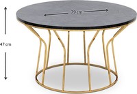 Karois — Table basse de luxe en acier inoxydable poli or, au Design dernier cri, avec dessus en marbre noir, personnalisé, pour chevet de la chambre à coucher
