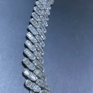 Cadena clásica de Plata de Ley 925 personalizada con diamantes helados, nueva moda, cadena de 18 mm con diamantes blancos, cadena de estilo Hip Hop Unisex - Product Image 4