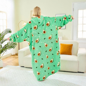 Couverture à capuche confortable et portable en polyester / polaire, tissu doux surdimensionné, couverture à capuche chaude pour adultes - Product Image 5