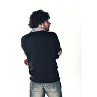 Suéter de Moda Otoño Invierno para Hombre, Estilo Casual Vintage, Lana/Nailon, Cuello Redondo, Transpirable, de Secado Rápido