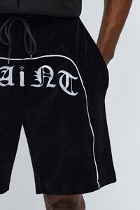 Shorts en velours personnalisés de luxe, broderie lourde, streetwear vintage, shorts pour hommes, shorts en velours Raffle - Product Image 3