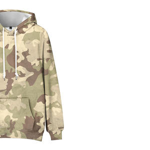 เสื้อฮู้ดดี้ทรงบ็อกซี่แบบสั่งทำพิเศษ ผ้าโพลีเอสเตอร์/คอตตอนเนื้อหนา สำหรับฤดูหนาว พิมพ์ลายดิจิทัล ลายพรางล่าสัตว์ สีขาวเขียว ลายคาโม่ สำหรับทุกเพศ - Product Image 3