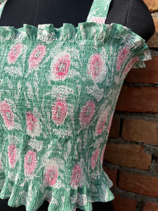 Vestido largo bohemio Hippie estampado a mano de algodón Floral Top túnica con cuello cuadrado y bordado para prendas de vestir - Product Image 3