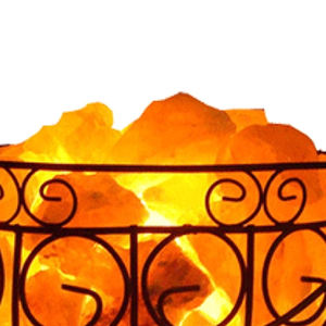 Haute qualité 100% naturel de l'Himalaya rose sel lampe à la main fer panier Oem Premium qualité sel morceaux lampe artisanat naturel - Product Image 2