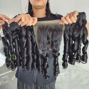 Cabello Remy Natural con Color Natural, Cabello Humano Virgen 100%, Paquetes de Cabello Vietnamita con Cierre, Doble Trama a Máquina, GUGU HAIR 100g - Product Image 5