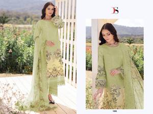 Vente en gros mousseline de soie duppata pakistanaise salwar kameez collection avec broderie patch idéal pour une tenue de fête - Product Image 6