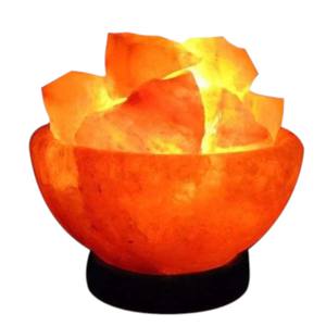 Bol à feu écologique de l'Himalaya de Sian Enterprises Technique sculptée Feng Shui fabriquée à la main avec des morceaux de sel brut léger - Product Image 6