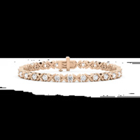 Bracelet tennis en or jaune massif 14 carats, motif vigne, avec diamants de laboratoire ronds de 4,6 carats, pureté VVS/VS, certifiés IGI, 7 pouces, unisexe