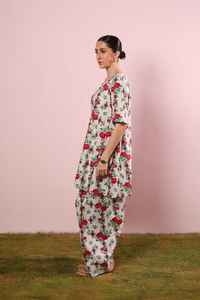 Hermoso verano 2 piezas Casual Farshi Shalwar Kameez trajes ropa Formal césped algodón impreso tela encaje botón ecológico - Product Image 2